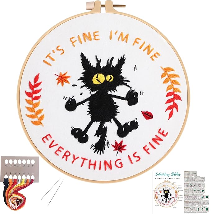 Louise Maelys Cute Cat Embroidery Kits